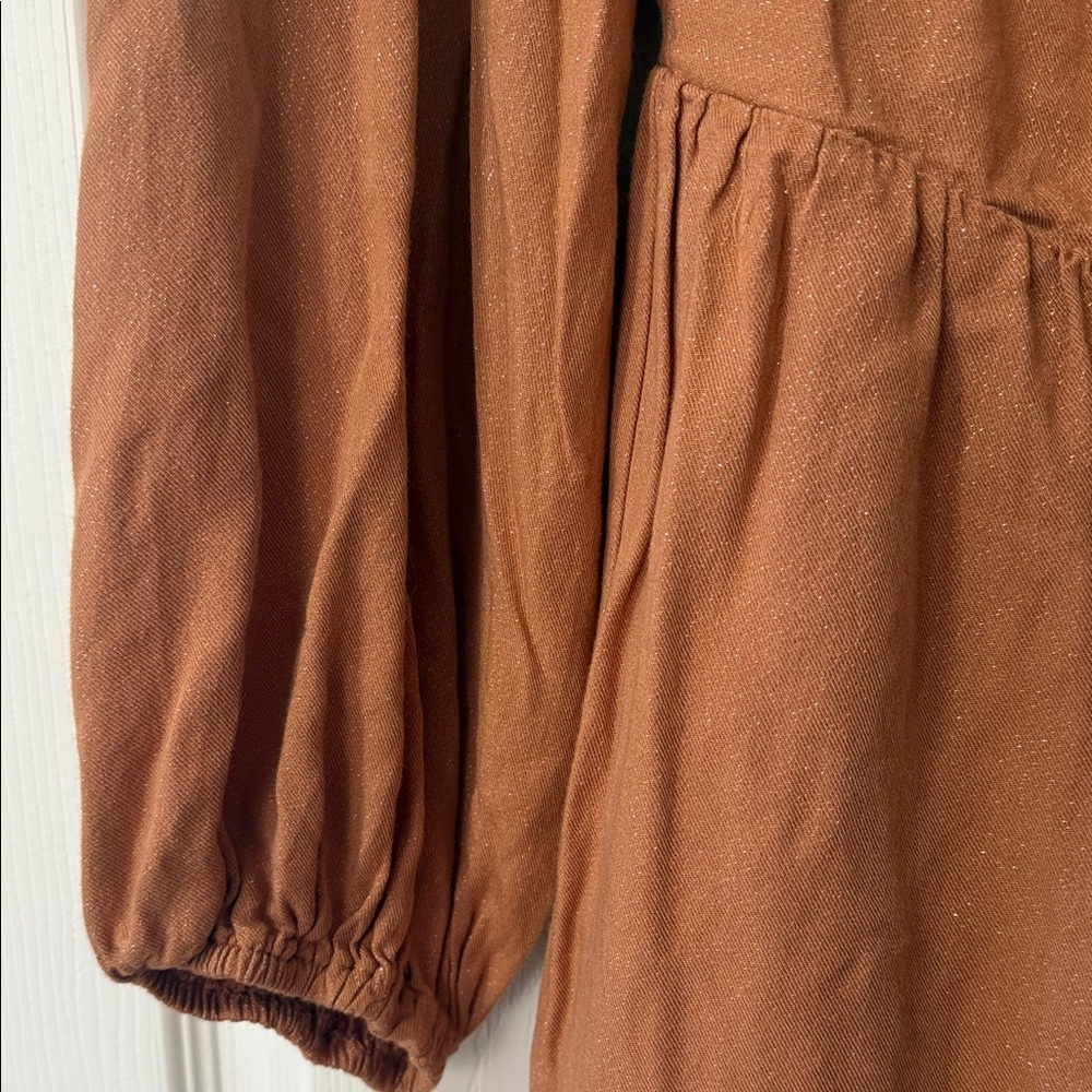 Le Lis shimmery Terracotta Long Sleeve Romper - Picture 3 of 8